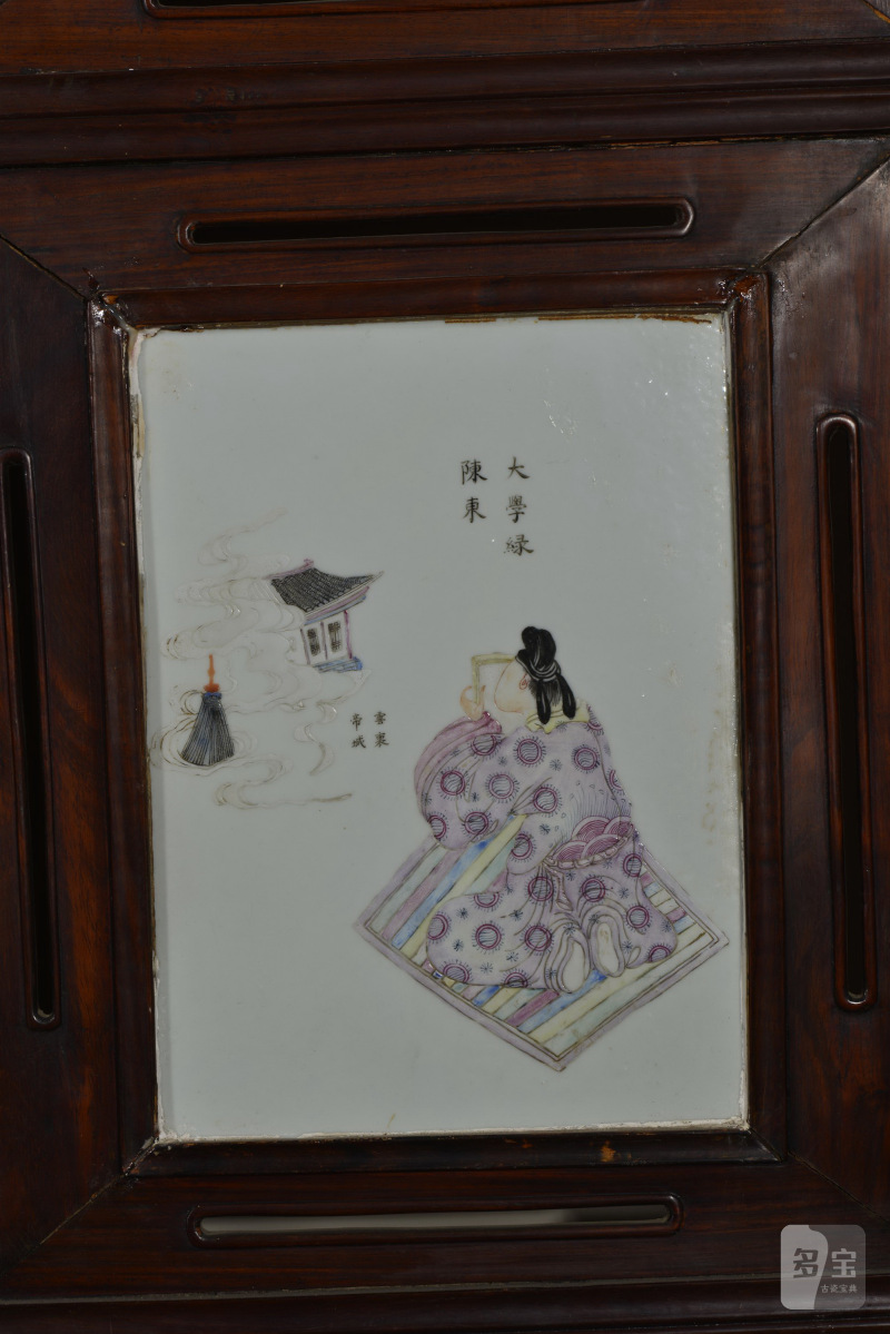 清咸丰 粉彩无双谱屏风 - 图11